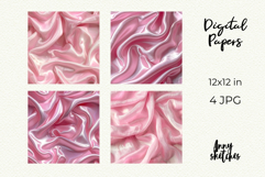 Pink Silk Digital Paper Kit Rococo Valentine Patterns Product Image 2