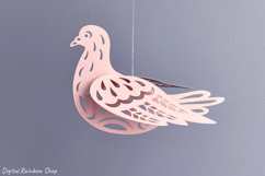 3D bird Paper Cut Template, spring ornament svg, DIY decor Product Image 4