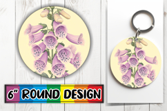 Elegant Round Design for Keychains , Beauty Flower Product Image 1
