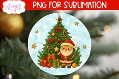 Christmas ornament PNG sublimation, Santa ornament PNG Product Image 2