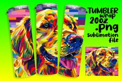 Playful Colorful Dog Tumbler Wrap 20oz Design Product Image 1