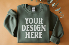 Forest Green Gildan 18000 Folded Flat Lay Mockups Product Image 1