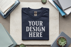 Navy Gildan 5000 Flat Lay Tshirt Mockup, G5000 mockups Product Image 1