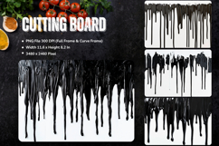 Watercolor Drips Cutting Board Colorful Dripping Border_165 Product Image 1