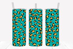 Turquoise Leopard Print 20oz Skinny Tumbler Sublimation Product Image 1