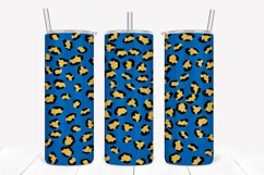 Water Blue Leopard Print 20oz Skinny Tumbler Sublimation Product Image 1