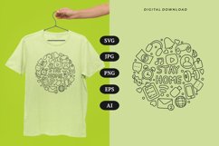 Stay Home Doodle T-shirt | SVG Product Image 1