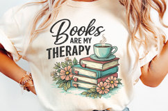 Books Are My Therapy PNG Reading Book Lover Product Image 1