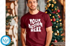 Maroon tshirt Mockup, Christmas tshirt Mockup, Maroon mockup Product Image 1