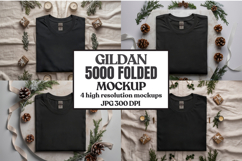 Gildan 5000 Folded Christmas Mockup, G5000 mockup Product Image 1