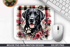 Dog Flower Mouse Pad Sublimation, Animals Mouse Pad PNG Product Image 1