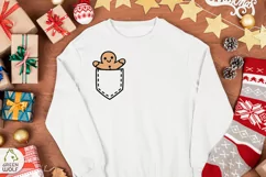 Gingerbread man svg Funny christmas t shirt svg Pocket svg Product Image 6