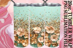 Glittery Floral Leopard Tumbler Graphic: Sublimation - 20oz Product Image 1