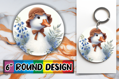 Cheerful Circle Keychains Design, Goose Product Image 1