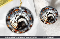Lemur Stained Glass Ornament PNG, Digital Download File Product Image 1