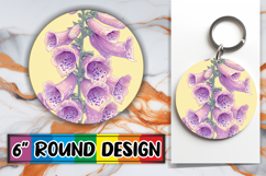 Creative Circle PNG Car Coaster Template , Beauty Flower Product Image 1