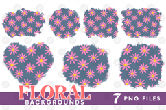 Retro Flowers Background Png Floral Paper Sublimation Bundle Product Image 1