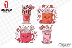 Valentine Coffee Sublimation Clipart - High Quality Design Product Image 1