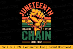 Juneteenth Breaking Every Chain since 1865 Svg | Svg File Product Image 1