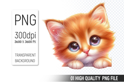 Cute Cat, Animal Sublimation Clipart PNG Product Image 1