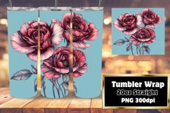 20oz Tumbler Sublimation Watercolor Flower Wrap Design Product Image 1
