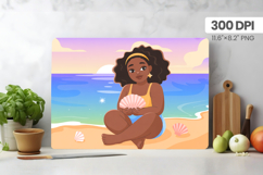 Afro Girl/Woman Melanin braided hair Cutting Board PNG Desig Product Image 1