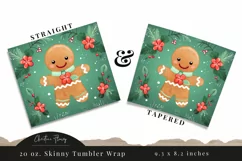 Cute Christmas Gingerbread Man Tumbler Wrap PNG Product Image 3