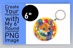 Bold Abstract Dog Round Design Keychain Sublimation Product Image 1