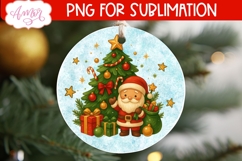 Christmas ornament PNG sublimation, Santa ornament PNG Product Image 3