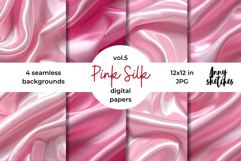Pink Silk Digital Paper Kit Rococo Valentine Patterns Product Image 1