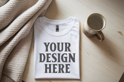 Gildan 64000 White Folded Tshirt Mockup Product Image 1