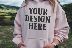 Light Pink Gildan 18500 Hoodie Mockup, G18000 Hoodie Mod Product Image 1