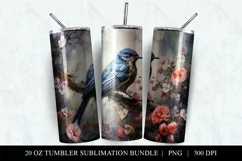 Blue Bird 20 oz Skinny Tumbler Sublimation Full Wrap Product Image 2