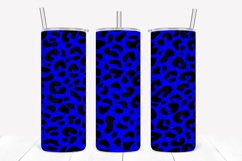 Blue Leopard Pattern 20oz Skinny Tumbler Sublimation Product Image 1