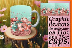 Leopard Bloom Glitter Mug Sublimation Wrap Product Image 1