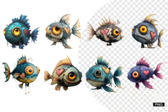 Cute Halloween Fish Clipart Product Image 1