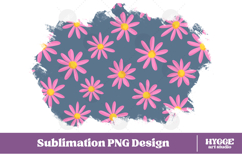 Retro Flowers Background Png Floral Paper Sublimation Splash Product Image 1