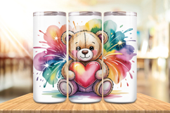 Valentine’s Day Teddy Bear Love Tumbler Wrap PNG Big Bundle Product Image 6