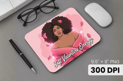 Afro Girl / Woman braided hair Mouse Pad, Black Queen PNG Product Image 1