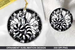 Lemur Stained Glass Ornament PNG, Digital Download File Product Image 1