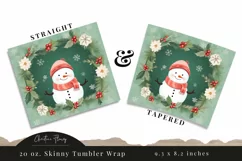 Cute Christmas Snowman Tumbler Wrap PNG Product Image 3