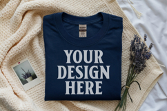 Navy Gildan 5000 Flat Lay Tshirt Mockup, G5000 mockups Product Image 1