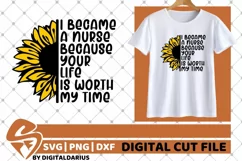 Nurse svg, Sunflower svg, Nurse Life svg, Quarantine svg Product Image 1
