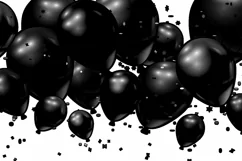 200 BLACK BALLOONS TRANSPARENT PNG FILES, PHOTOSHOP OVERLAYS Product Image 5