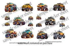 Printable Monster Truck Stickers - 20 Designs on 4 Sheets Product Image 4