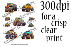 Printable Monster Truck Stickers - 20 Designs on 4 Sheets Product Image 5
