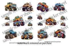 Printable Monster Truck Stickers - 20 Designs on 4 Sheets Product Image 6