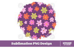 Retro Flowers Background Png Floral Paper Sublimation Splash Product Image 1