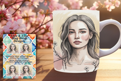 Artful 11oz Mug Wrap Png Template , Beauty Woman Product Image 1