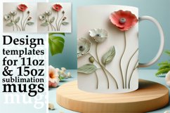 White Bloom Harmony: 3D Mug Sublimation Product Image 1